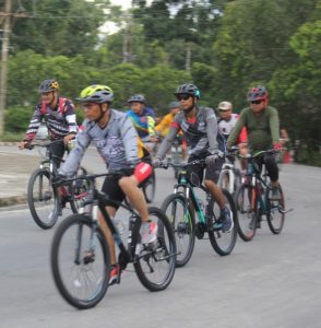 Gowes Keliling Kota, Kapolres Kobar Pantau Kamtibmas