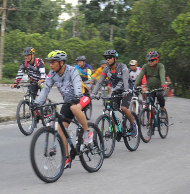 Gowes Keliling Kota, Kapolres Kobar Pantau Kamtibmas