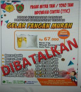 Dilarang Berkumpul, Gelar Pangan Murah Dibatalkan
