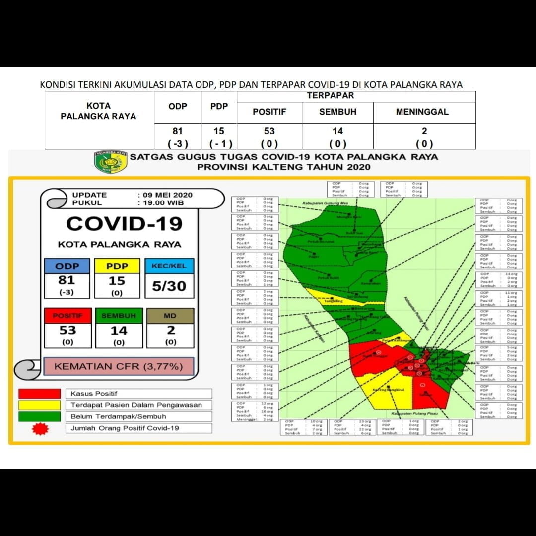 Palangka Raya 53 Kasus Positif Covid-19