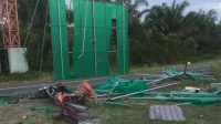 Ditabrak Motor, Bilik Disinfeksi di Ujung Pandaran Hancur