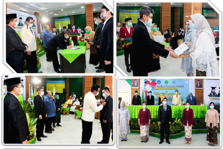 FIK UM Palangka Raya Gelar Sumpah Profesi Secara Luring dan Daring FIK UM Palangka Raya Gelar Sumpah Profesi Secara Luring dan Daring