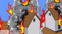 Satu Rumah Rusak dan Satu Terbakar