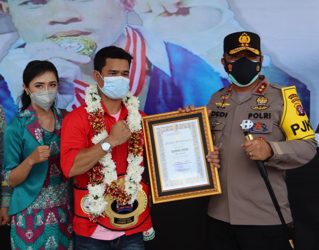 Kapolda Sambut Putra Dayak Juara WBC