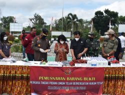 Bupati Pulpis Hadiri Pemusnahan Barbuk Hasil Kejahatan