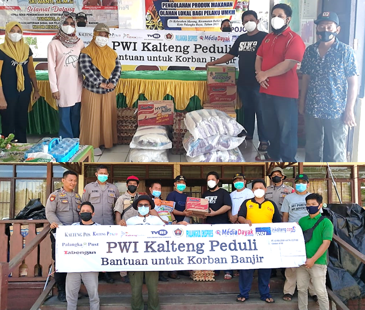 PWI Kalteng Salurkan Bantuan Korban Banjir di Kalteng