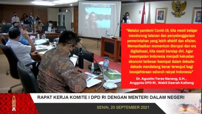 Teras Sampaikan Situasi Kalteng ke Mendagri