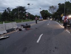 Tabrak Barrier, Warga Jalan Tingang Tewas Tabrak Barrier, Warga Jalan Tingang Tewas
