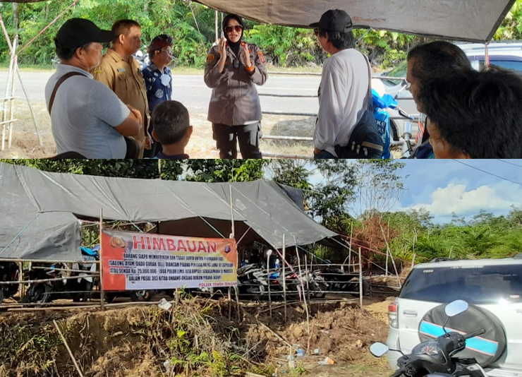 DILARANG JUDI DI RITUAL WARA-Pasang Spanduk Imbauan, Kapolsek Dicegat Warga 