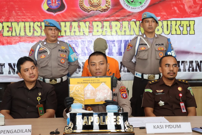 Polres Barsel Musnahkan Barang Bukti Sabu 51,23 Gram