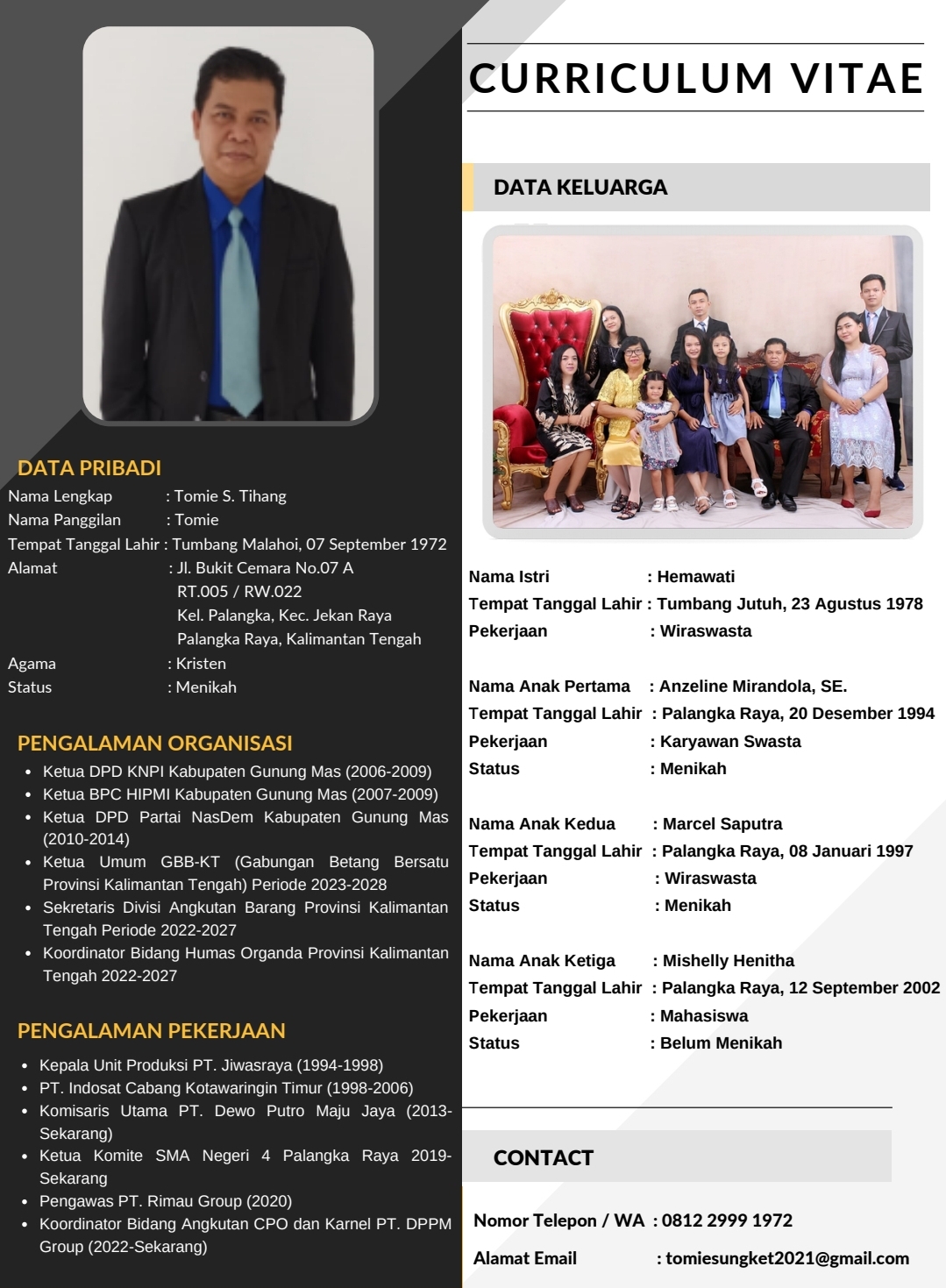 Mantan Ketua KNPI, Tomie Sungket Dipastikan Ikut Pilkada Gumas