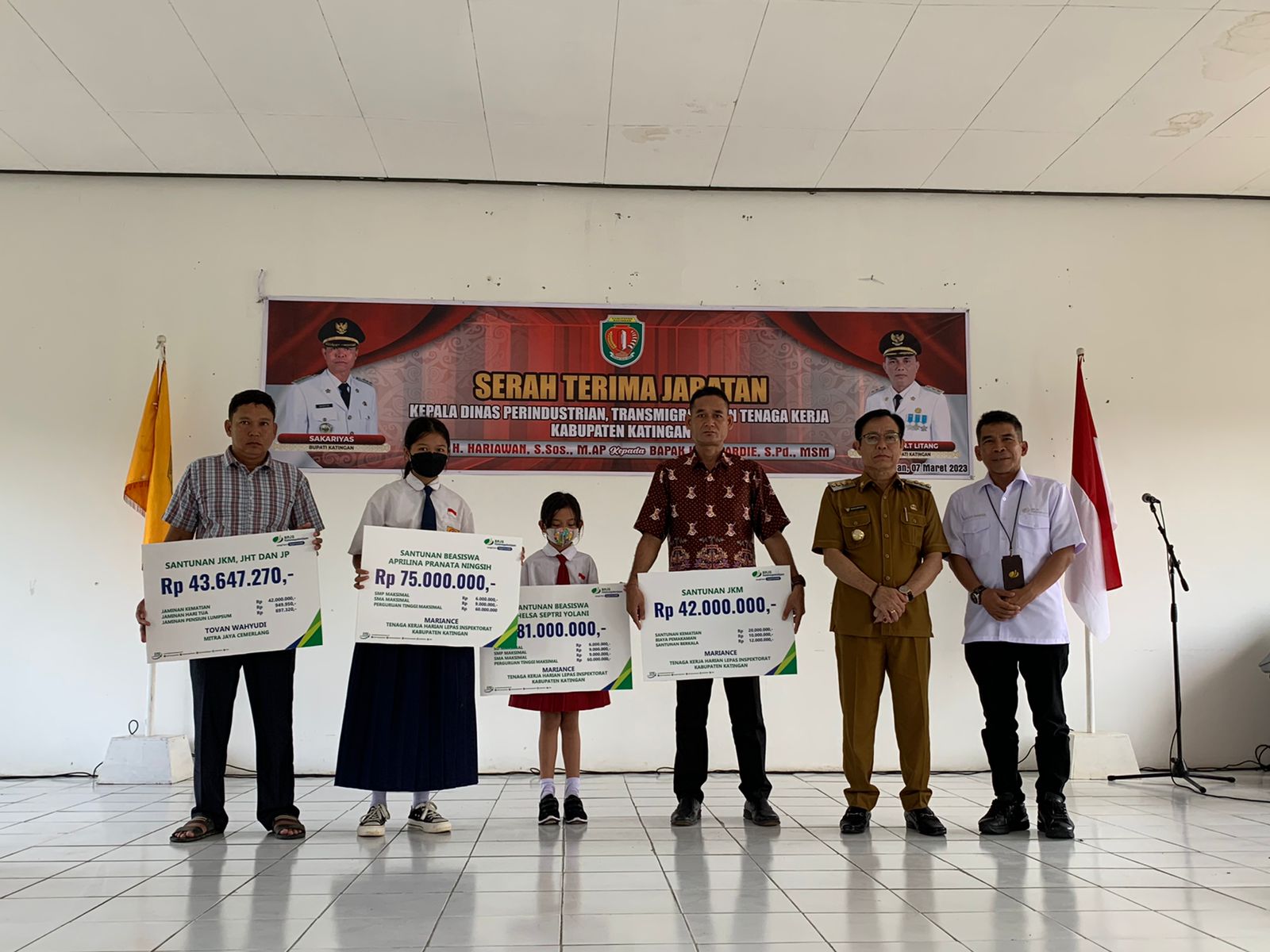 Bupati Katingan Serahkan Santunan BPJS Ketenagakerjaan Kepada Ahli Waris