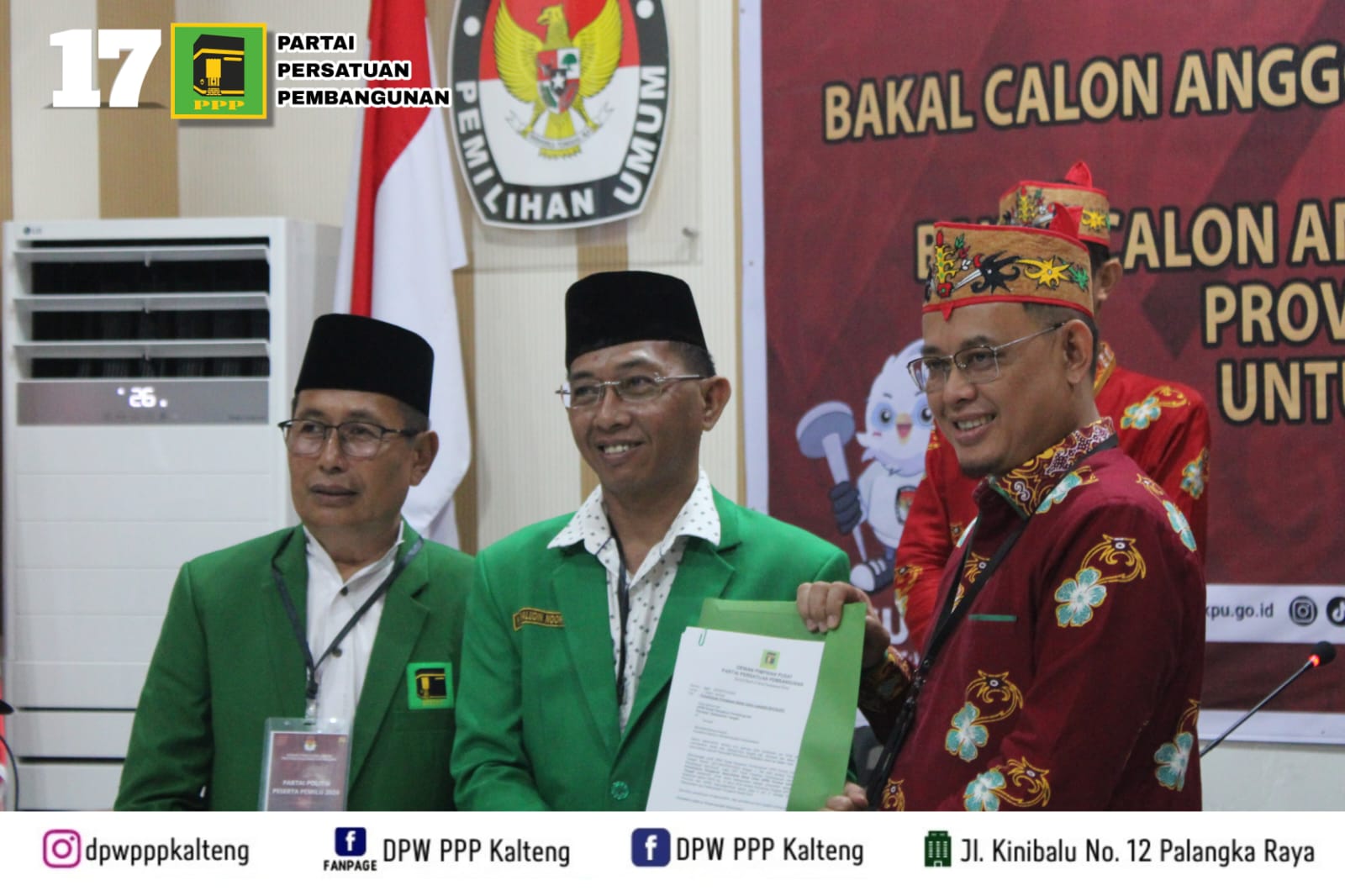 Datang Pakai Sarung, PPP Kalteng Daftarkan 45 Caleg ke KPU