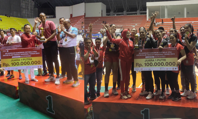 Bhayangkara Polda Kalteng dan BHS 73 Kalteng Juara Gubernur Cup Bola Voli Nasional 2023 Kalteng