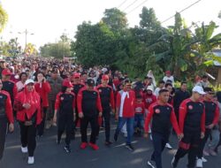 Semarakkan HUT RI, Bupati Pulpis Jalan Sehat dan Senam Bersama Masyarakat