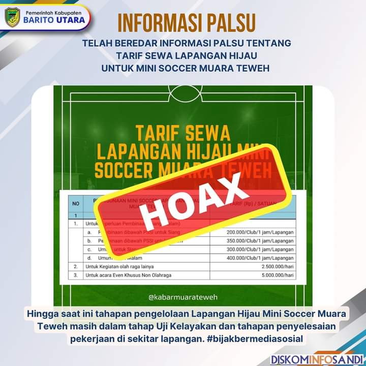 Pemkab Barut Sebut Informasi Hoaks Mini Soccer