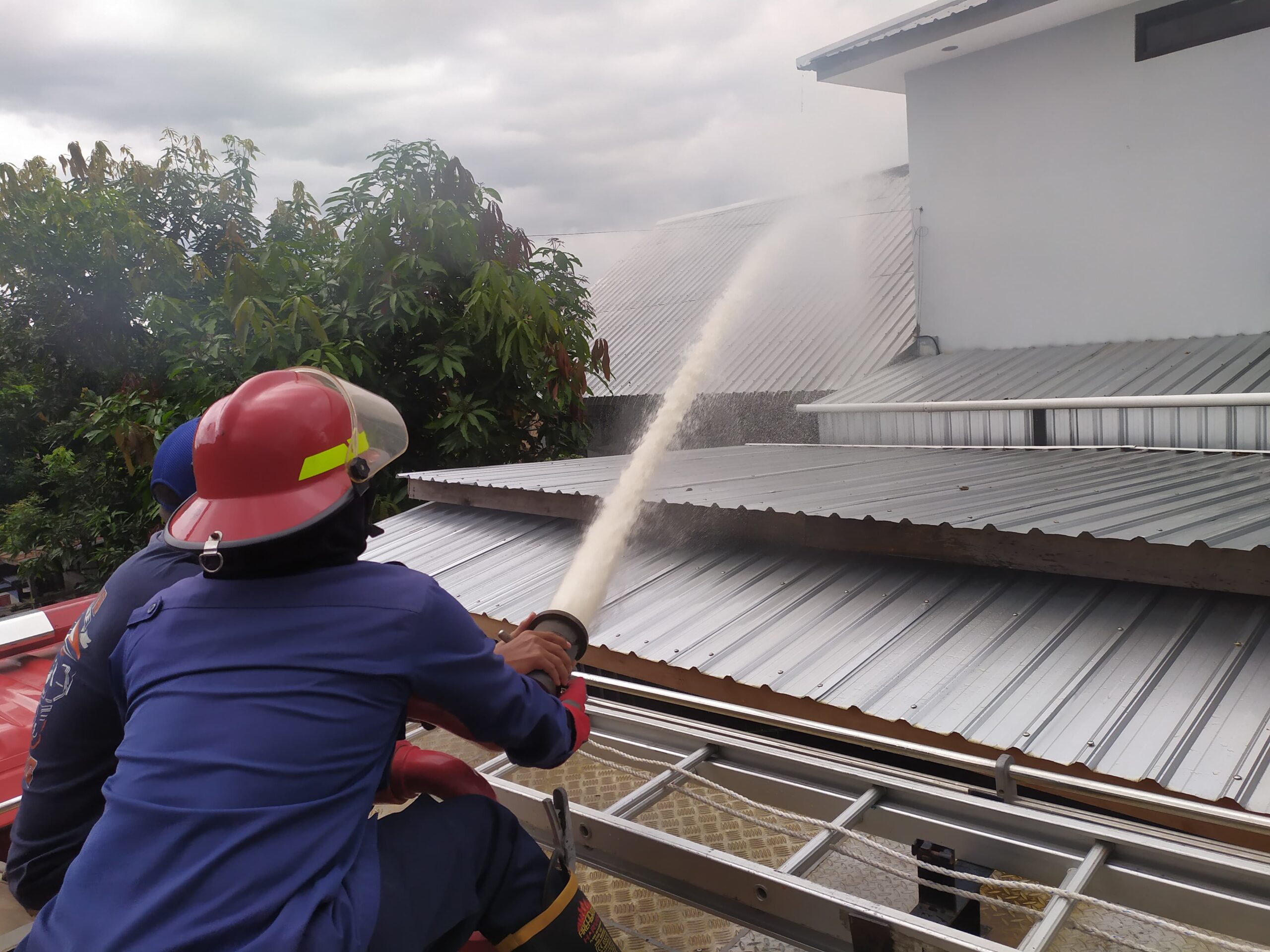 Bagian Belakang Kantor Borneo News Terbakar