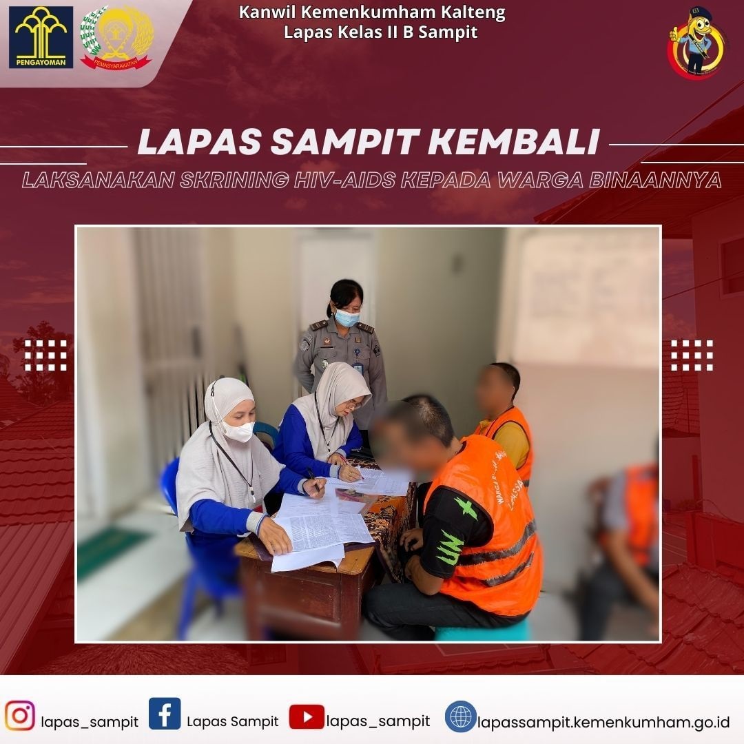 Lapas Sampit Skrining HIV-AIDS kepada Warga Binaan