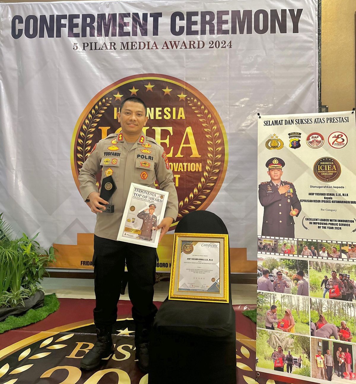 Kapolres Kobar Raih Penghargaan Excellent Leader