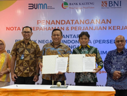 PT Bank Kalteng dan BNI Tanda Tangani MoU
