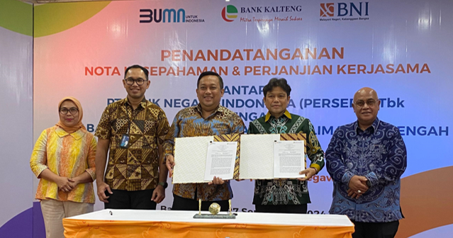 PT Bank Kalteng dan BNI Tanda Tangani MoU