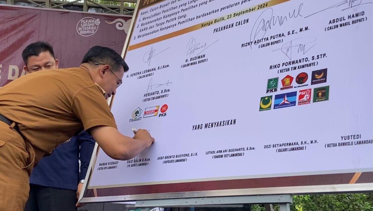 Pj Bupati Said Salim Hadiri Deklarasi Kampanye Damai Paslon Bupati Lamandau