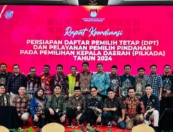 KPU Kobar Hadiri Rakor Persiapan DPT  dan Pelayanan Pemilih Pindahan Pilkada Tahun 2024