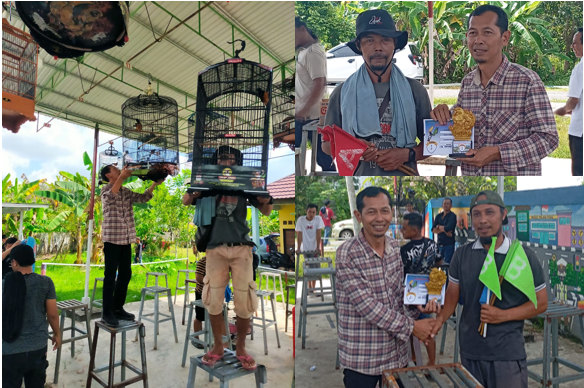 Cawabub Pulpis Joni Hadiri Lomba Burung Berkicau di Gantangan Desa Anjir