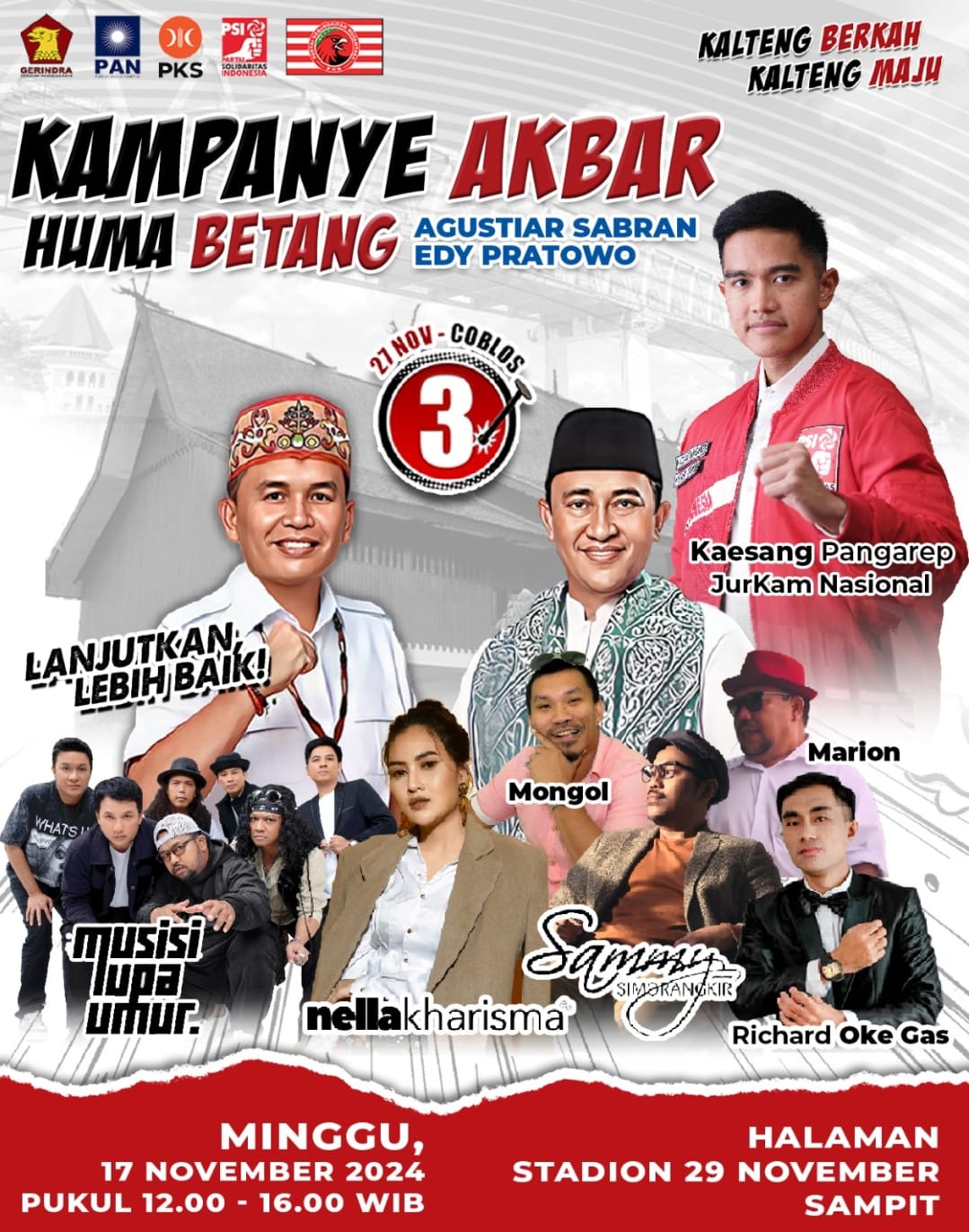 Kampanye Akbar Agustiar-Edy di Kotim Dimeriahkan Deretan Artis Ternama