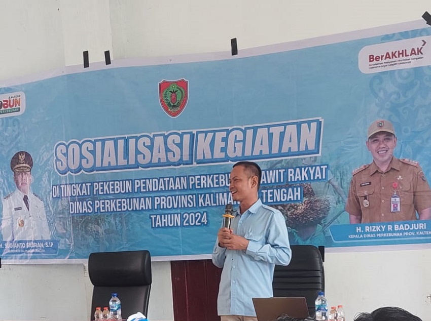 Disbun Prov. Kalteng Gelar Sosialisasi Pendataan Perkebunan Sawit Rakyat di Mura 