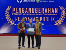 DPMPTSP Kalteng Raih Penghargaan Terbaik Peringkat Pertama dari Ombudsman 