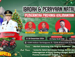 Perayaan Natal Provinsi Kalteng Digelar 28 Desember 2024
