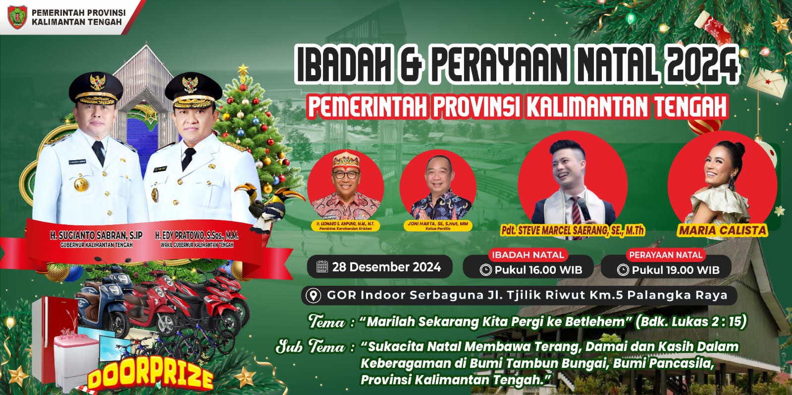 Perayaan Natal Provinsi Kalteng Digelar 28 Desember 2024