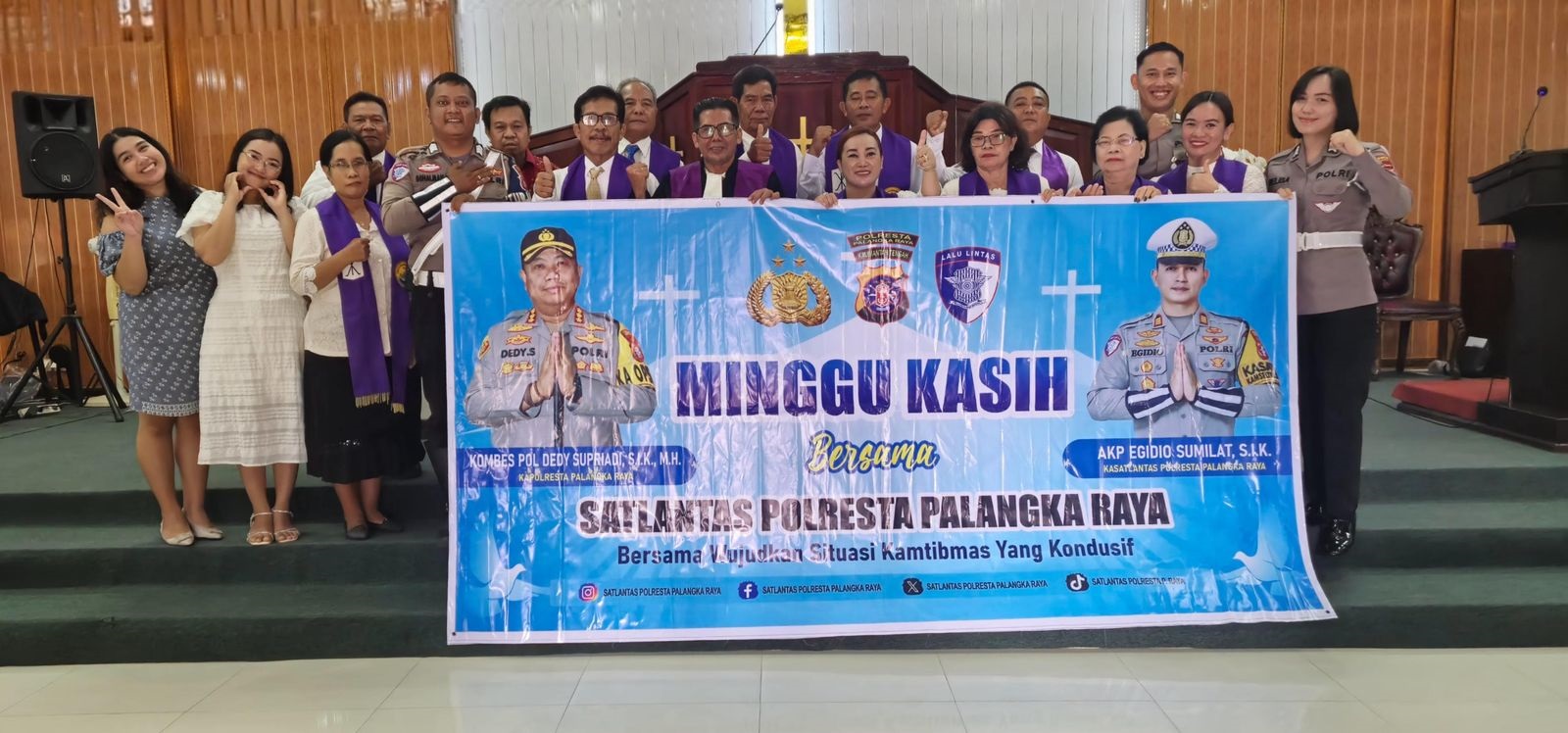 Satlantas Gelar Program Minggu Kasih di Gereja Bukit Raya