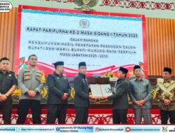 Dewan Umumkan Penetapan Paslon Bupati dan Wakil Bupati Mura