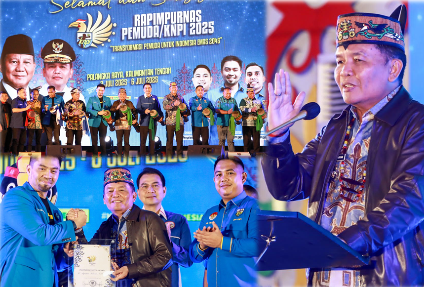 KALTENG TUAN RUMAH RAPIMPURNAS KNPI 2025 -Gubernur Agustiar Terima Penghargaan Ketahanan Pangan