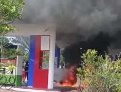 Isi BBM, Vixion Terbakar di SPBU Firdaus Kumai