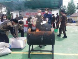 Kejari Kobar Musnahkan 307,31 Gram Sabu dan 46,05 Gram Ganja