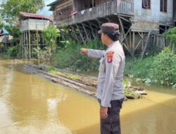 Polsek Seruyan Tengah Cek Debit Sungai