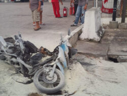 Motor Suzuki Spin Terbakar Usai Isi BBM, Hebohkan SPBU RTA Milono Palangka Raya