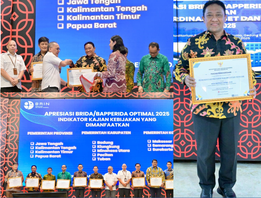Pemprov Kalteng Terima Penghargaan Nasional BRIN