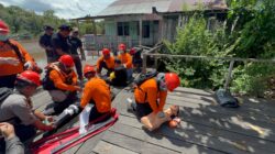 Polsek Bukit Batu Ikuti Simulasi SAR Banjir Bersama Basarnas
