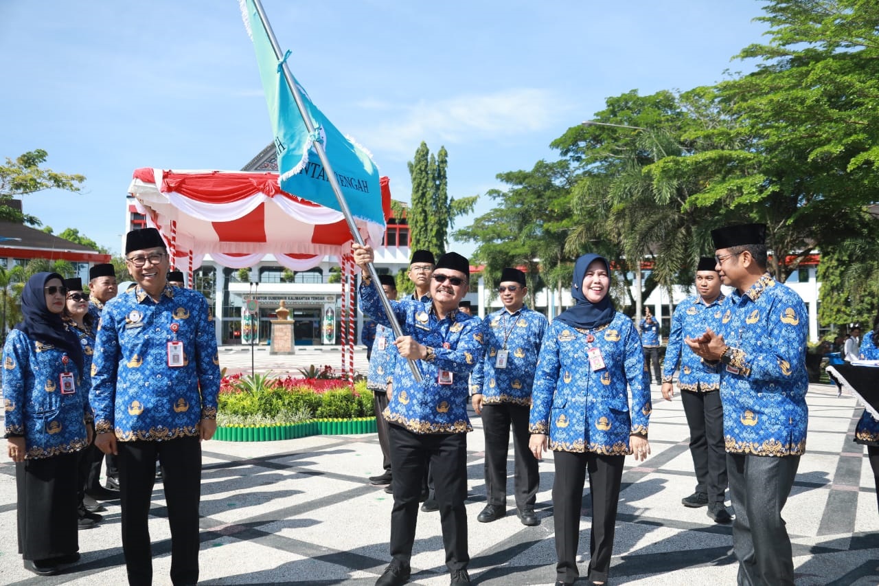 Semangat Pancasila Iringi Kontingen Pornas Korpri Kalteng 2025