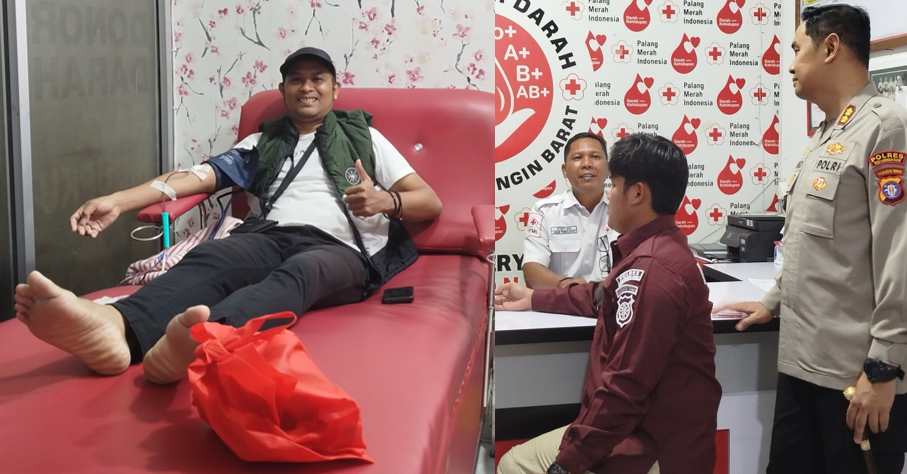 Polres Kobar Bersama PWI Gelar Aksi Donor Darah Wujudkan Sinergitas Kuat 