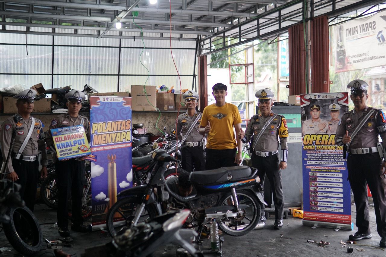 Sosialisasi Operasi Zebra Telabang 2025-Satlantas Polres Kobar Imbau Pemilik Bengkel Tidak Jual dan Memasang Knalpot Brong 