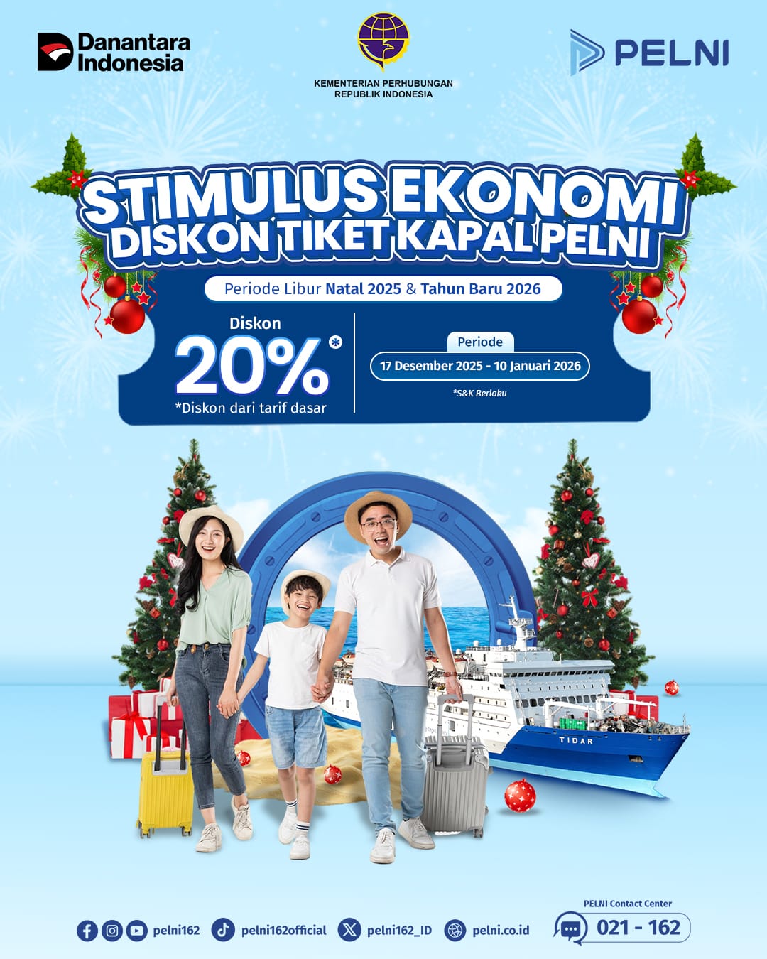 Sambut Libur Nataru, Pemerintah Berikan Diskon Tiket Kapal PELNI ke Semua Rute