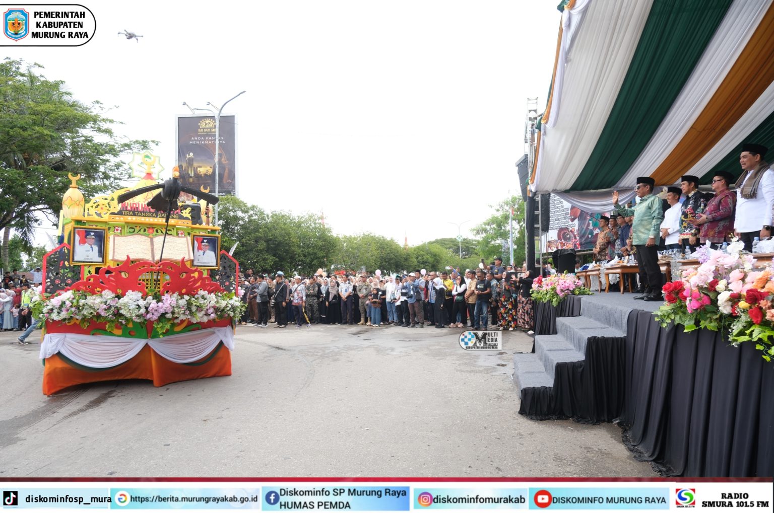 Bupati Mura Hadiri Pawai Taaruf MTQH Ke-XXXIII Tingkat Provinsi Kalteng