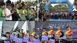 SEMARAK HUT KE-64 BANK KALTENG-Gubernur Lepas Ribuan Peserta Bank Kalteng Run 8K