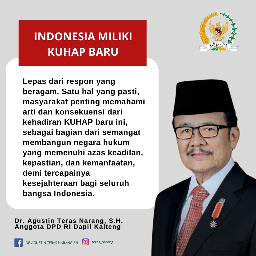 Teras Narang Apresiasi Hadirnya KUHAP Baru
