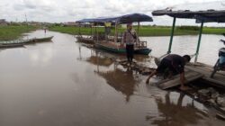 Cek Debit Air, Polsek Sabangau Pastikan Kondisi Wilayah Aman